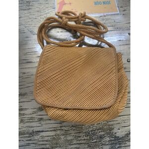 DE VECCHI Made in Italy Vintage Woven Textured Fabric Small Crossbody Bag